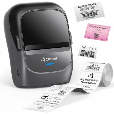 CLABEL 221B Mini Stampante Etichette Bluetooth Grigio immagine 1