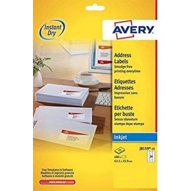 Avery J8159-25 Etichette adesive in carta bianca