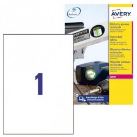 Avery L4775-20 Etichette adesive in poliestere bianco resistente
