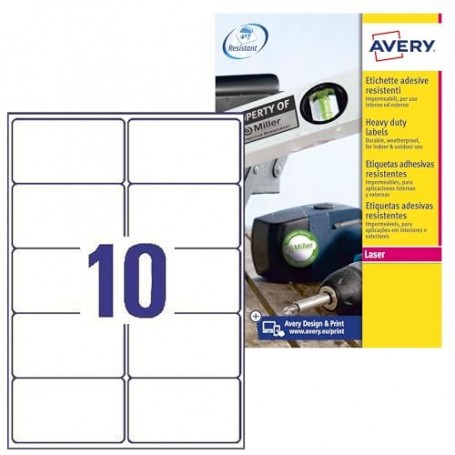 Avery L7992-25 Etichette adesive in poliestere bianco resistente